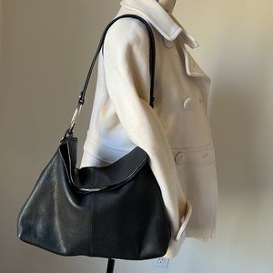 Alfani Black Leather Hobo Shoulder Bag